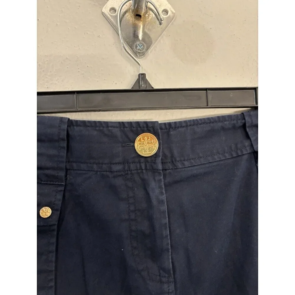 Tory Burch Navy blue nautical old money utility cargo pencil skirt size 4